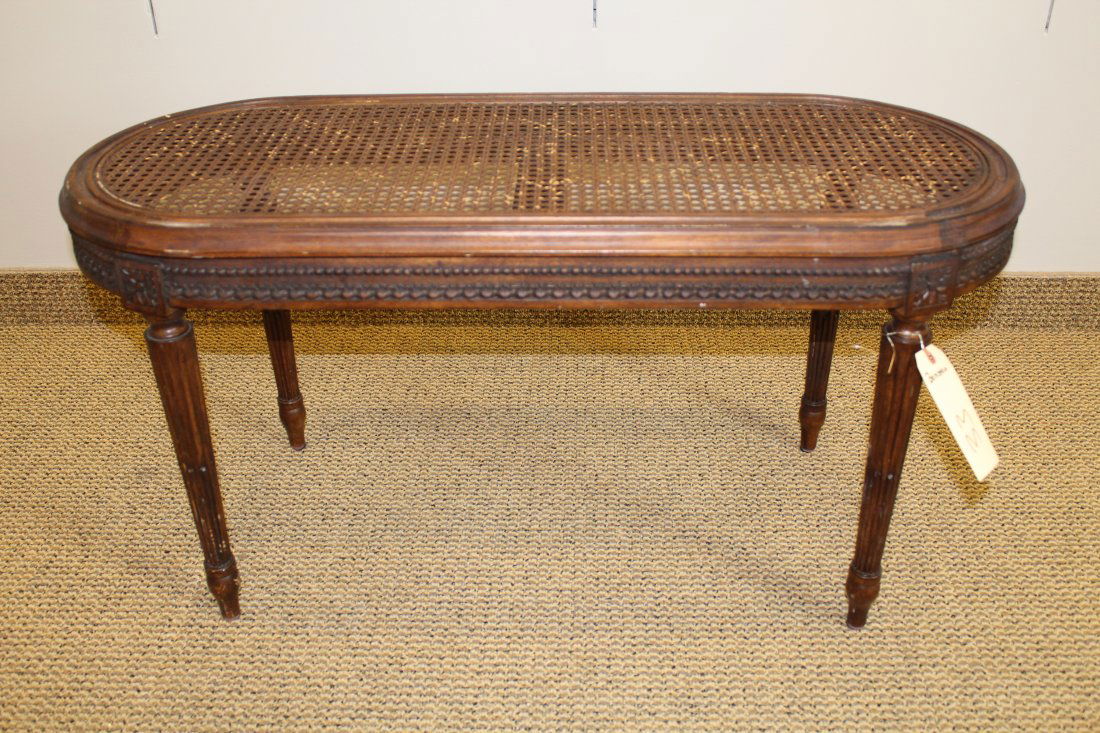 Louis XVI Style Caned Bench (1 of 2)