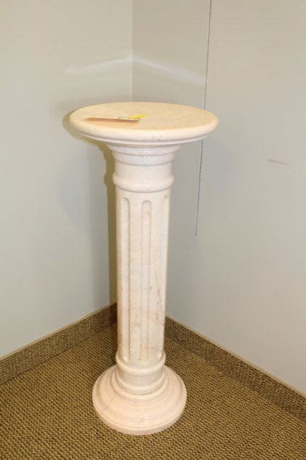 Carved Pale Pink Marble Pedestal (1 of 3)