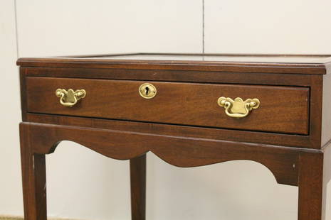 Chippendale Style Mahogany Vitrine Table: Original glass top