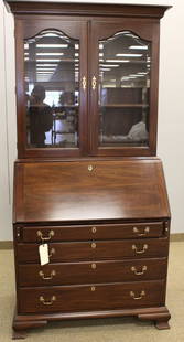 Henkel Harris Queen Anne Mahogany Secretary Bookcase: Henkel Harris Furniture