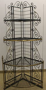 Wrought Iron Corner Baker's Rack: 4 shelves