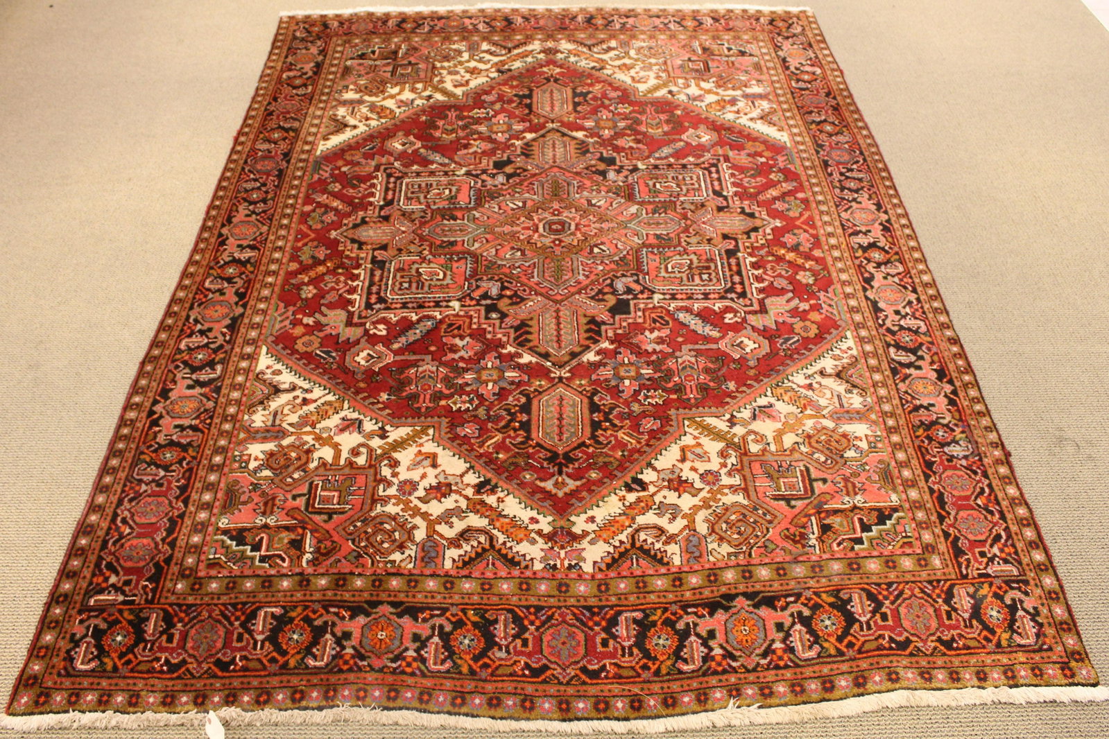 Goravan Heriz 100% Wool Abrash Hand Knotted Carpet: From the estate of Ray Winfield Smith, Egyptologist.