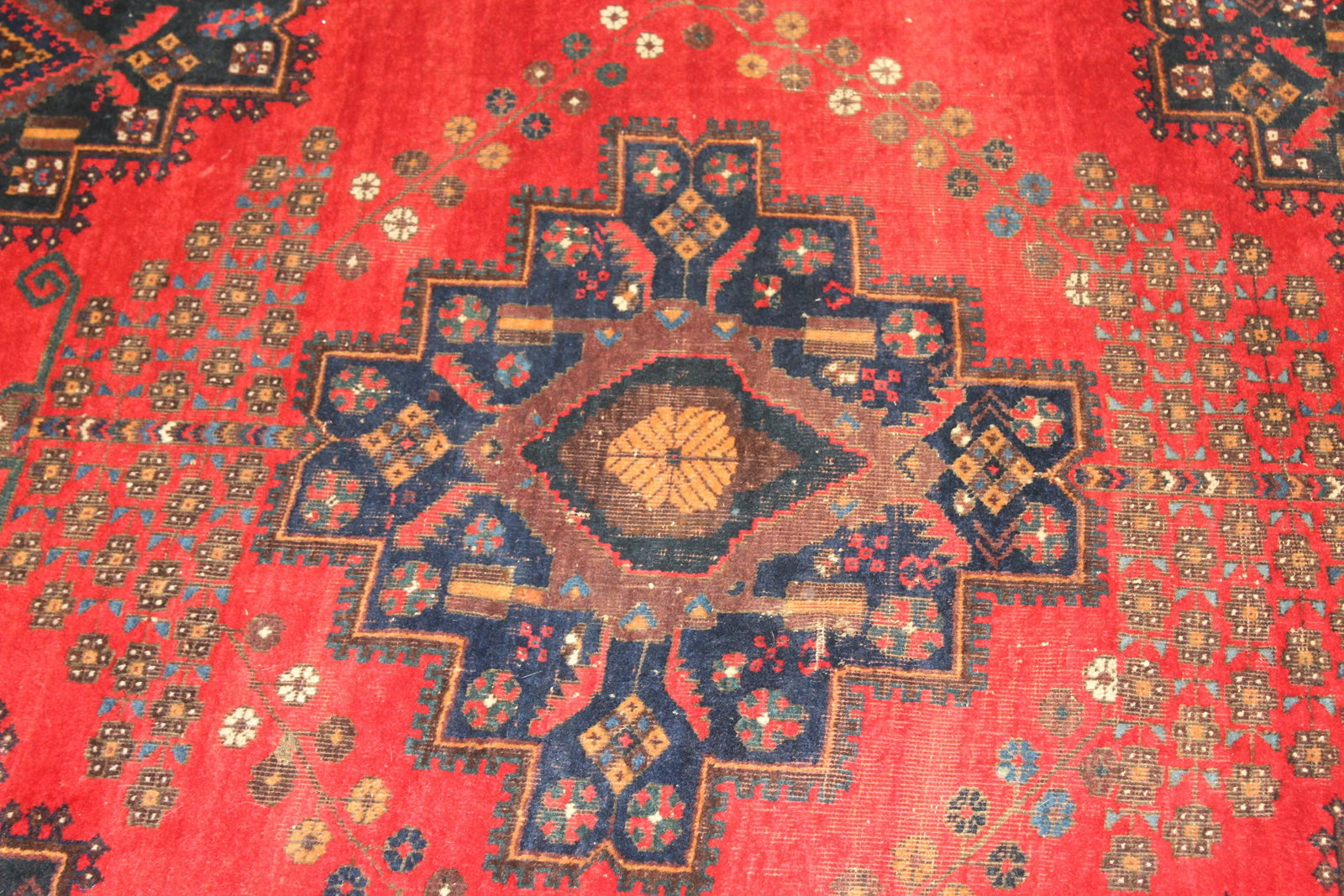 Antique Heriz Carpet Rug: From the estate of Ray Winfield Smith, Egyptologist.