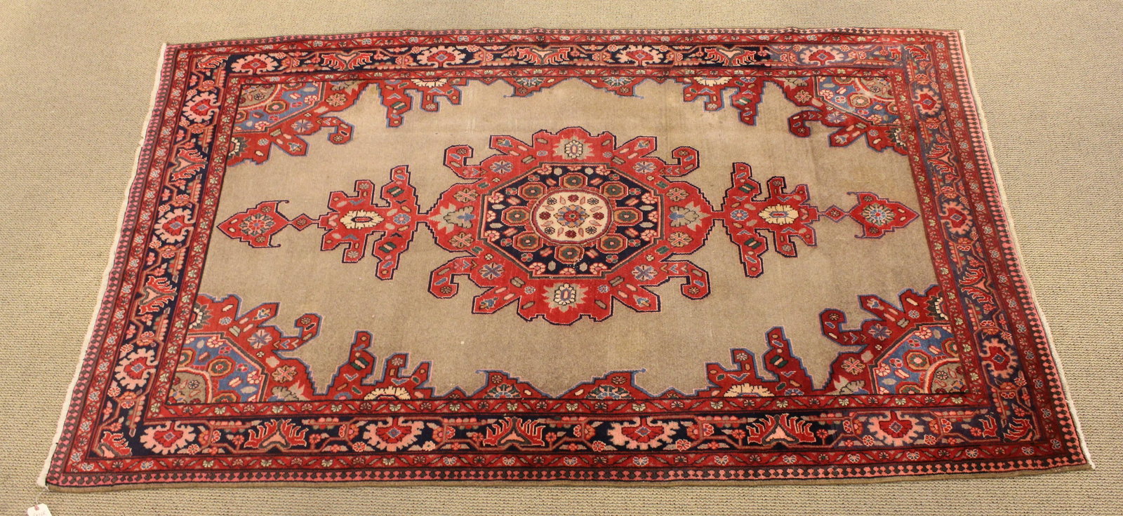 Vintage Koliai Hand Knotted Carpet: From the estate of Ray Winfield Smith, Egyptologist.