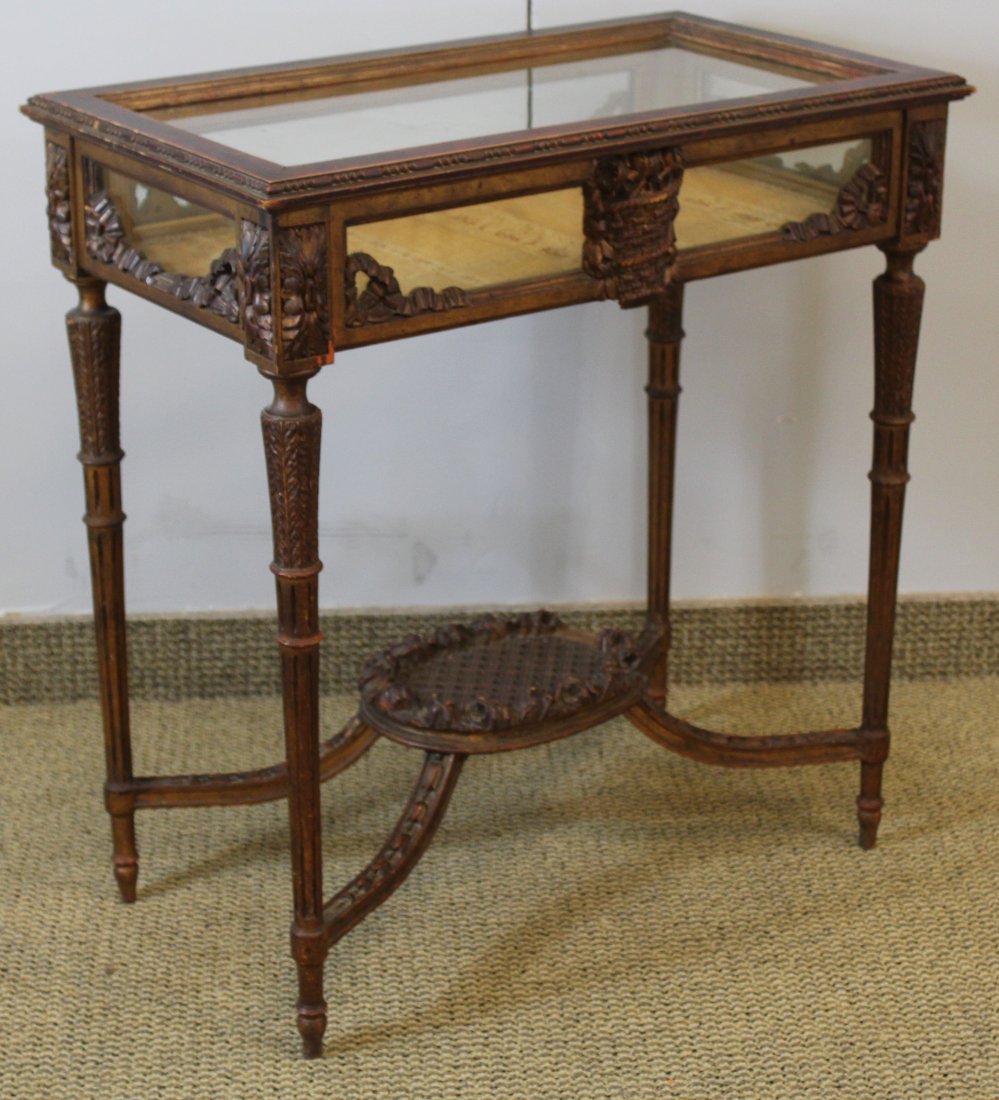 Louis XVI Carved Gilt Wood Vitrine: From the estate of Ray Winfield Smith, Egyptologist.