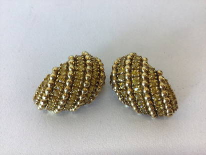 18K Yellow Sapphire Sabbadini Milano Earrings: With Bergeron Box in unused condition