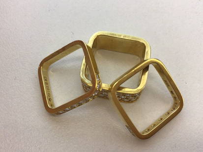 Gabriel Ofiesh 18kt Diamond Square Stacked Ring: Multi band Ring; Size 3.5