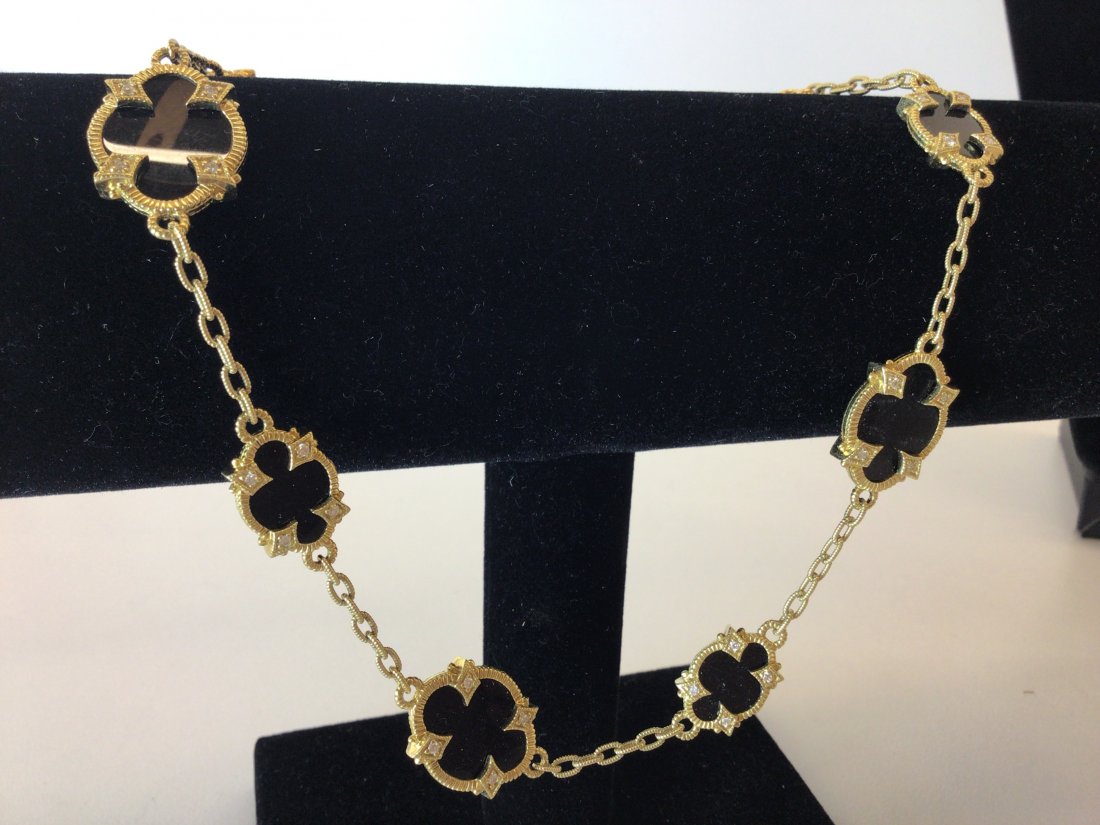 Judith Ripka 18K Black Onyx Diamond Necklace (1 of 2)
