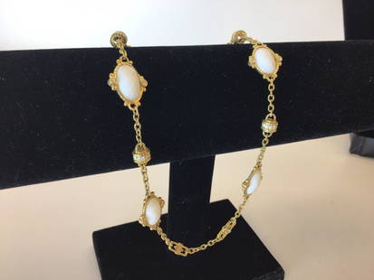 Judith Ripka 18K White Stone Diamond Choker Necklace: Medallions are .75"