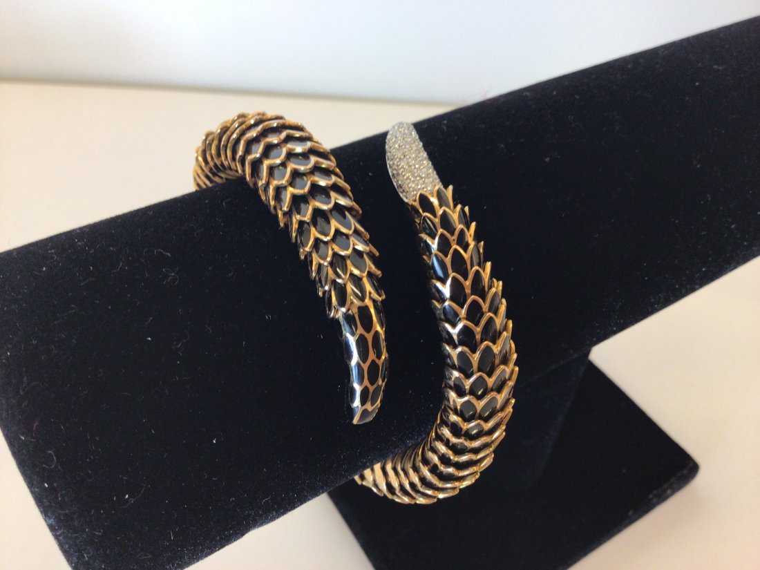 Roberto Coin 18K Gold Enamel Serpentine Bracelet 114.2g (1 of 4)