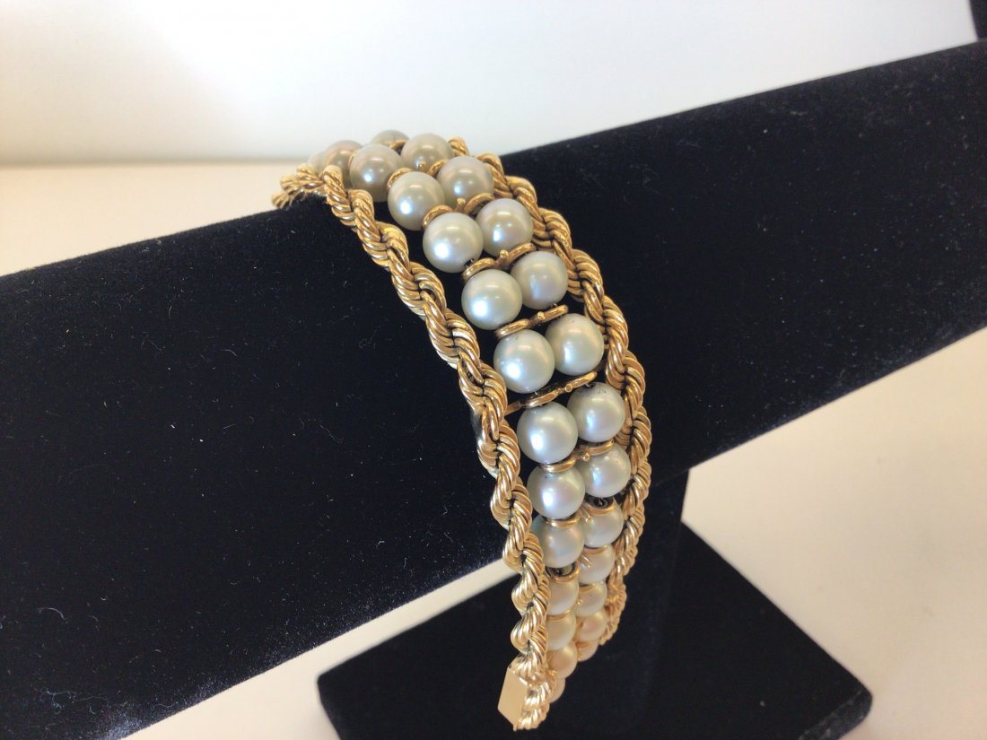 14K Gold & Pearl Bracelet (1 of 3)