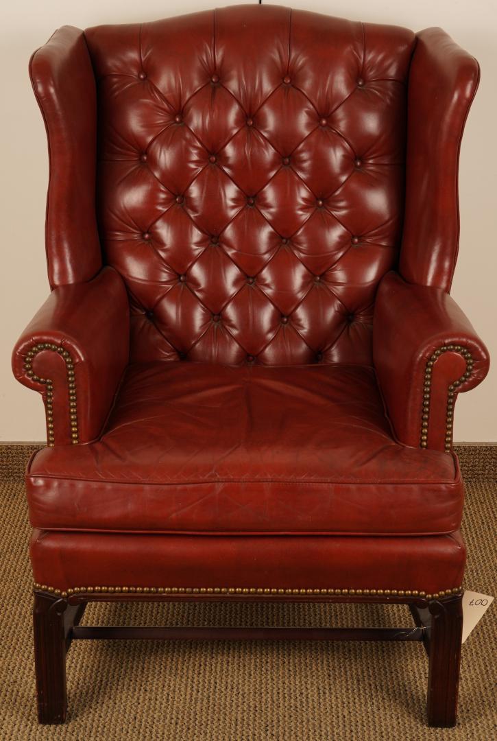 Leathercraft  Chippendale Style Wing Back Chair (1 of 6)