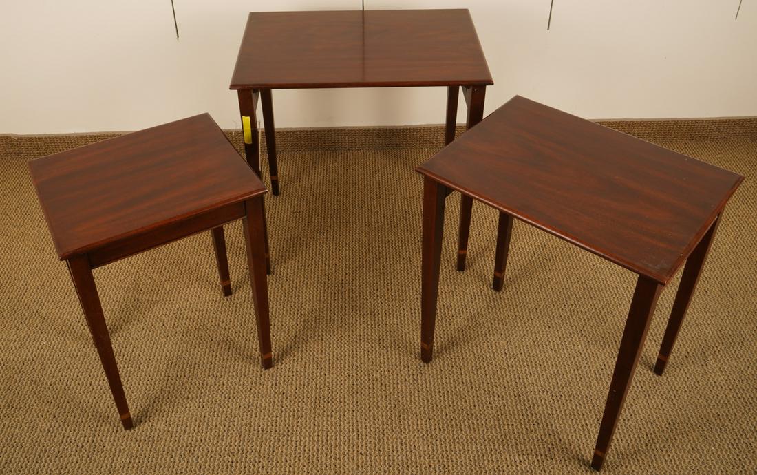 Henkel Harris Mahogany Inlaid Nesting Tables (1 of 7)