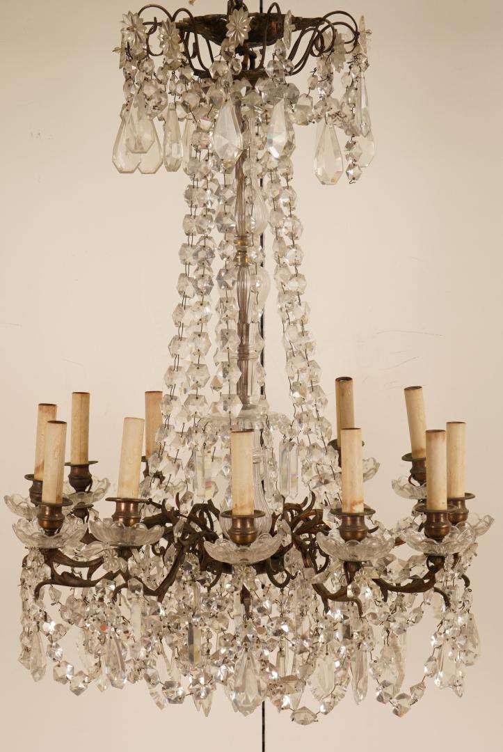 French 12-Light Crystal Chandelier (1 of 3)