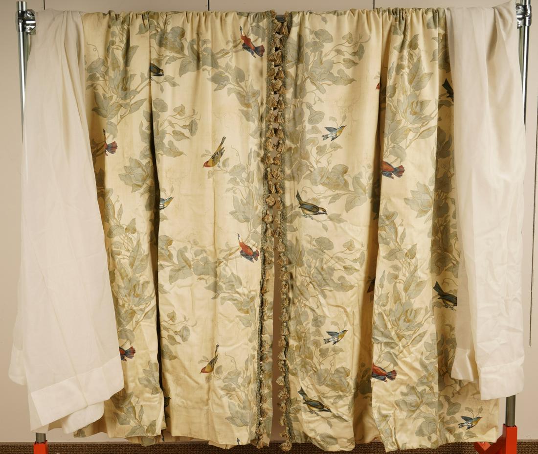2 Pair Bird Floral Printed Curtain Panels (1 of 5)