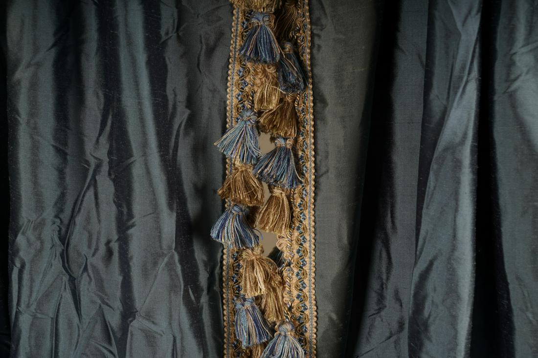 2 Pair Blue Silk Curtain Panels (1 of 4)