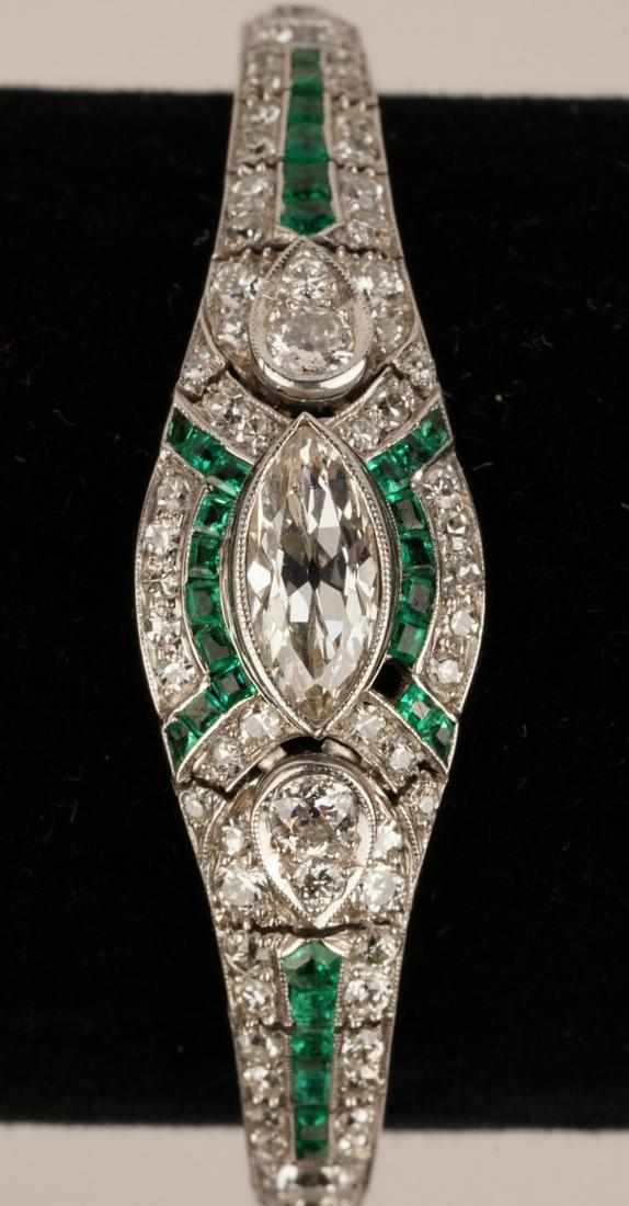 Platinum and Diamond Emerald Bracelet (1 of 9)