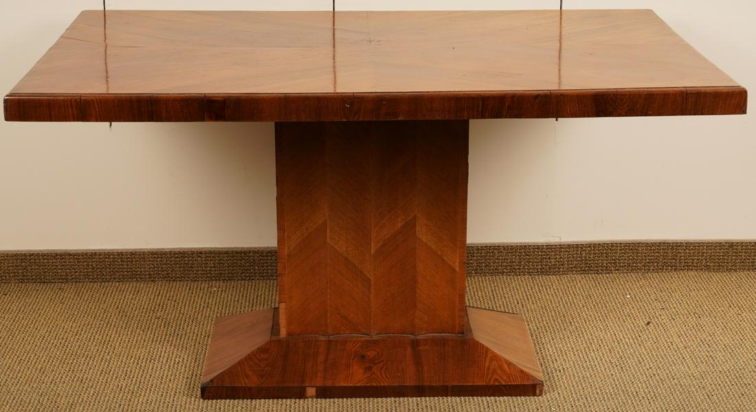 Austrian Art Deco  Walnut Veneer Pedestal Dining T (1 of 12)