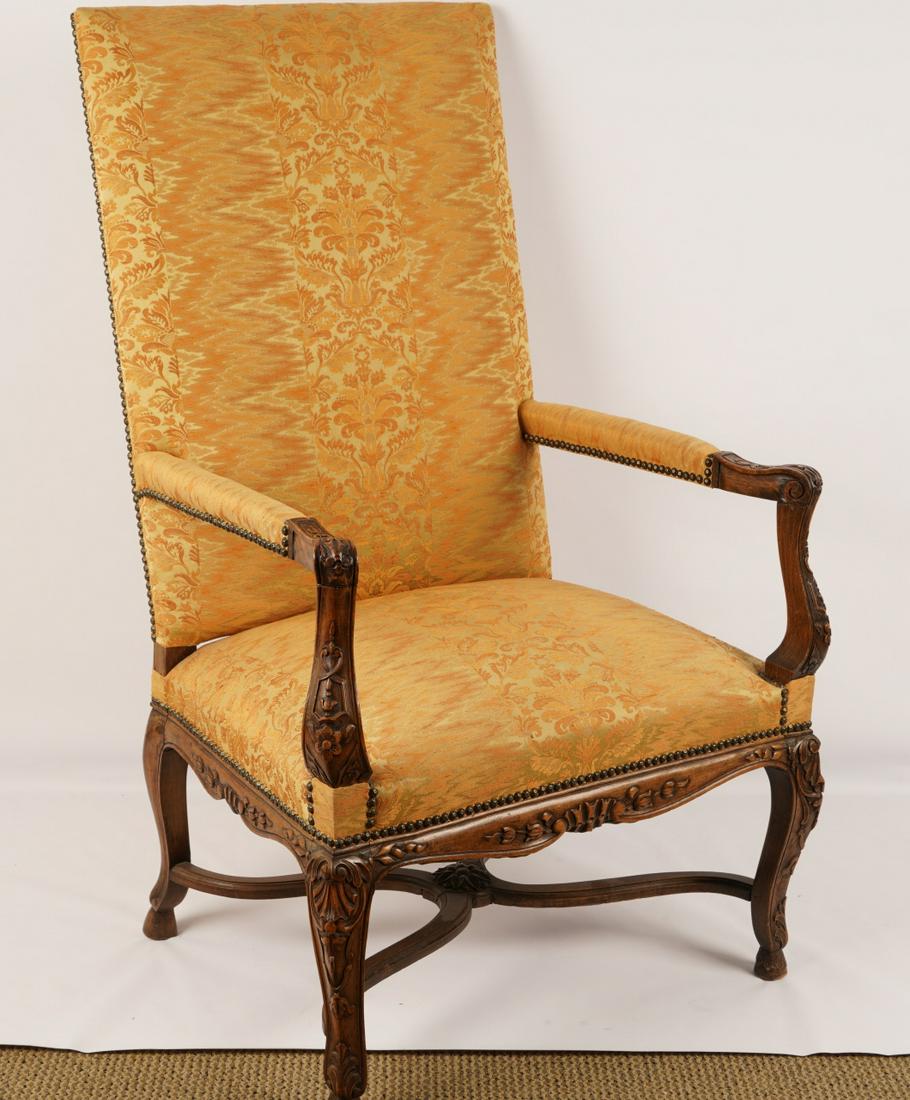 Louis XIV Style Carved Walnut Throne Chair (1 of 7)