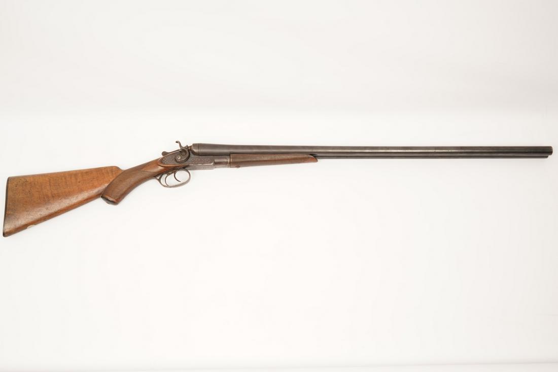 Belgian Double Barrel Shotgun: Damascus Steel Barrels; NVN