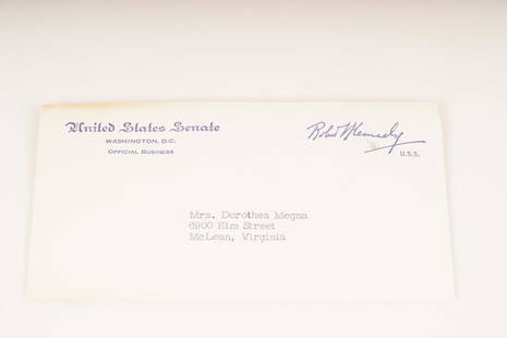 Mary Jo Kopechne Signed Letter: August 14, 1967 on Senator Robert F. Kennedy stationery; includes original envelope; From the estate of the addressee