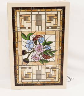 Illuminated Stained Glass Window: Custom made light box; no damage or losses