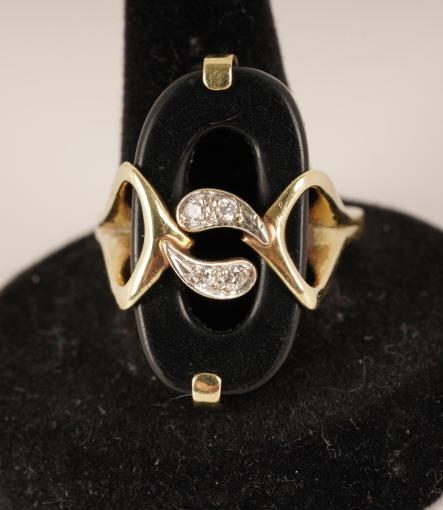 14K Diamond Onyx Ring (1 of 5)