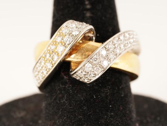 18K Gold Diamond Ribbon Ring (1 of 6)