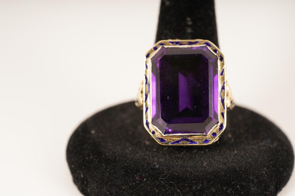 14K Two Tone Gold Amethyst Ring (1 of 8)
