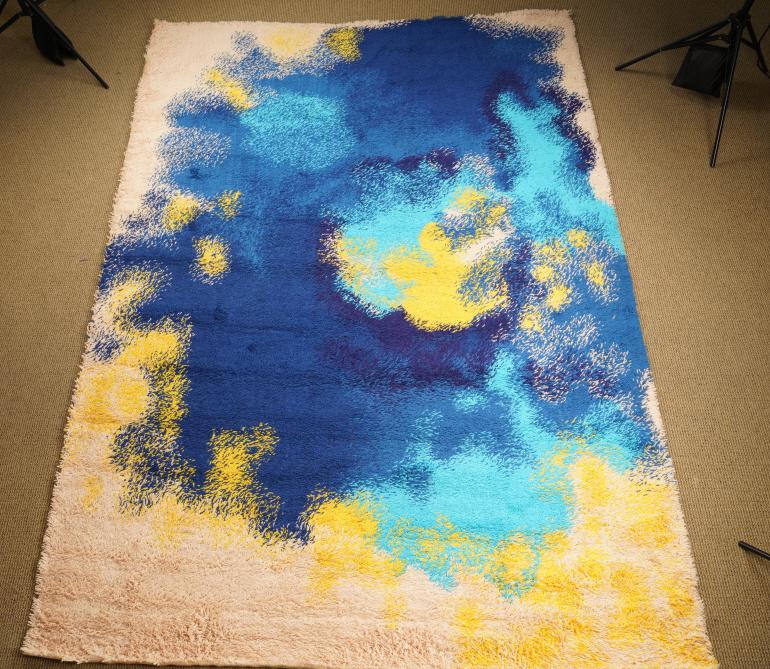 Danish MidCentury Galaxy Collection Wool Rya  Rug (1 of 5)