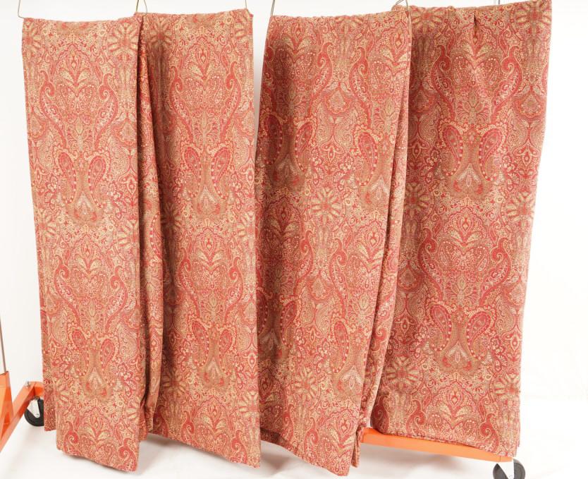 4 Red Paisley Drapery Panels (1 of 4)