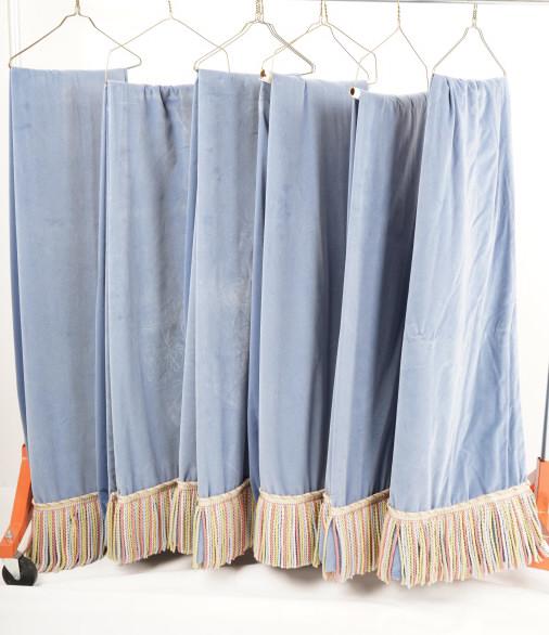 6 Blue Velvet Drapery Panels (1 of 5)