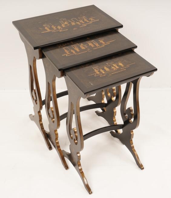 Baker Regency Style Chinoiserie Nesting Tables (1 of 5)