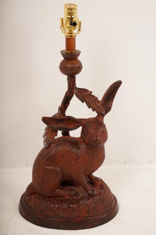 Figural Metal Rabbit Table Lamp (1 of 6)