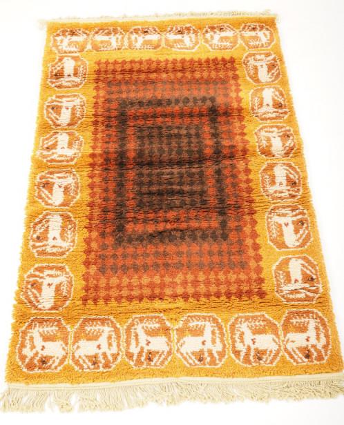 Danish MidCentury Ege Berber de Luxe Wool Rya Rug: Purchased new by an esteemed Boston retailer in the 1970's; stored securely since then. Never walked on, no fading, or wear of any kind. 100% wool rya; thick pile carpet