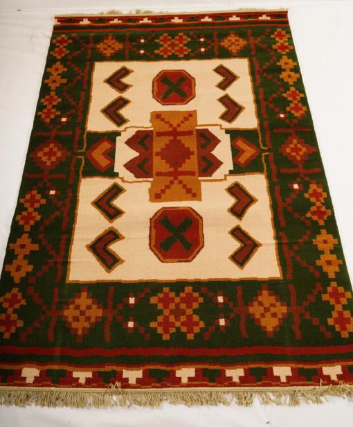 Danish Ege Heritage MidCentury Wool Rya Rug: Purchased new by an esteemed Boston retailer in the 1970's; stored securely since then. Never walked on, no fading, or wear of any kind. 100% wool rya; thick pile carpet
