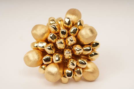 18K Gold Cluster Ring Italy: See Picture of Appraisal; Size 5.75