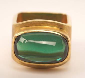 Ofiesh 18K Gold Tourmaline Ring: See Picture of Appraisal; Size 4
