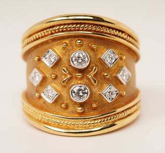18K Gold Graduated Band Ring: See Picture of Appraisal; Size 6.5