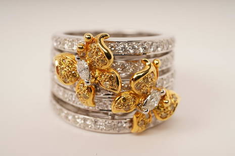 18K Gold Butterfly Ring: See Picture of Appraisal; Size 6.25
