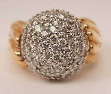 14K Gold Mac Diamond Dome Ring: See Picture of Appraisal; Size 4.5