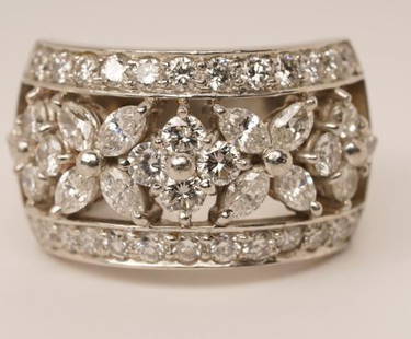 Platinum Diamond Band Ring: See Picture of Appraisal; Size 2.5