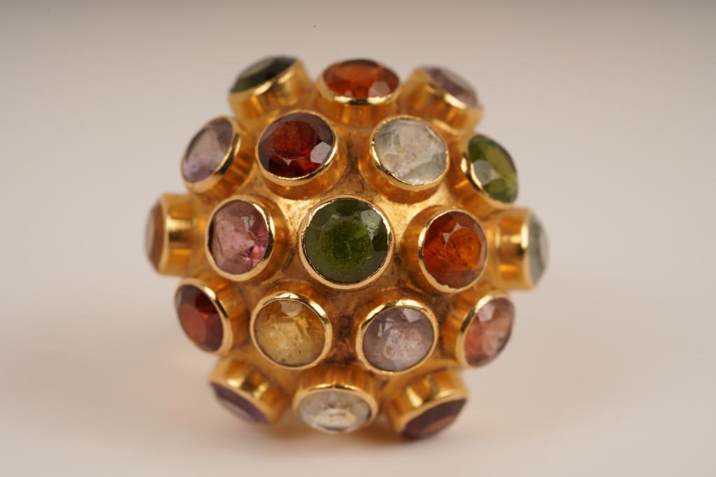 14K Gold Dome Gemstone Ring (1 of 5)