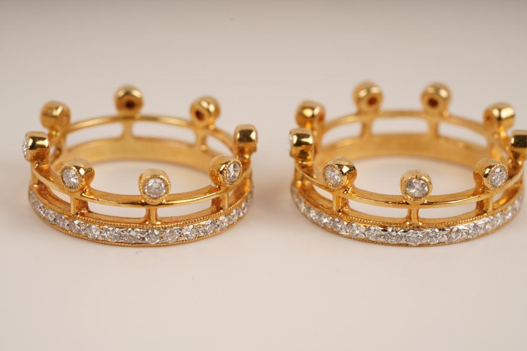 2 18K Diamond Adjoining Rings Size 4.75 (1 of 4)