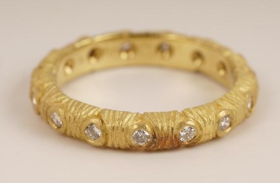 18K Gold JJ Marco Diamond Ring: Size 5 3.8g