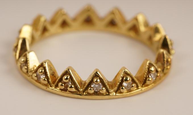 18K Gold JJ Marco Diamond Ring Size 5.5: 3.4g