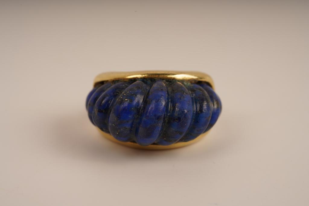 18K Gold Lapis Ring Size 3 (1 of 5)