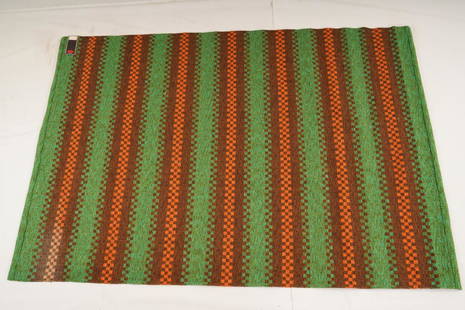 Swedish Bergslags Mattan MidCentury Wool Rug: Purchased new by an esteemed Boston retailer in the 1970's; stored securely since then. Never walked on, no fading, or wear of any kind. 100% wool rya; thick pile carpet