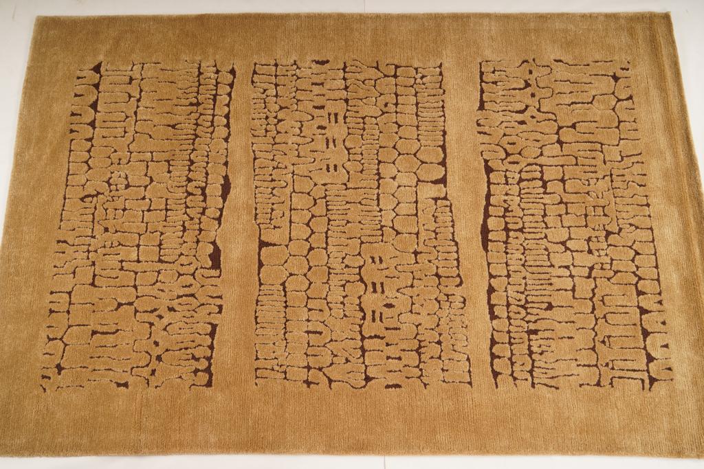 Danish Ege Naturals MidCentury Acryllic Rya Rug: Purchased new by an esteemed Boston retailer in the 1970's; stored securely since then. Never walked on, no fading, or wear of any kind. 100% acryllic rya; thick pile carpet