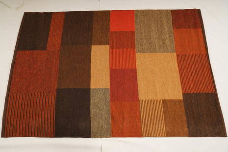 Swedish Kasthalls MidCentury Wool Rug: Purchased new by an esteemed Boston retailer in the 1970's; stored securely since then. Never walked on, no fading, or wear of any kind. 100% wool rya; thick pile carpet